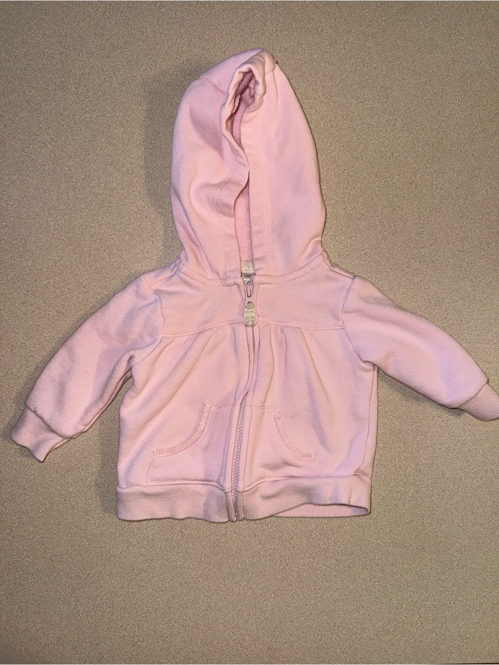 Carter’s baby girl size 3 months pink hooded zip up sweatshirt